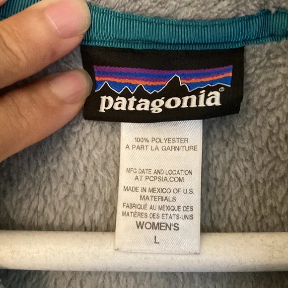 Patagonia Women's Retro Pile Fleece Vest size L large blue gray - Picture 2 of 7
